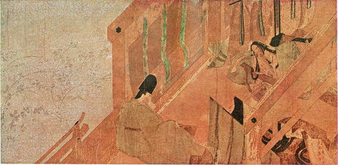 源氏物語絵巻鈴虫巻。益田男爵蔵。『定本源氏物語新解』中巻口絵より。（写真＝『定本源氏物語新解』中巻口絵／CC-PD-Mark／Wikimedia Commons）