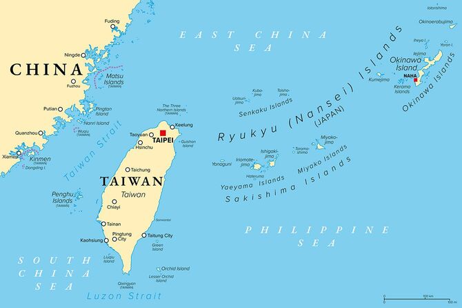 台湾および沖縄県地図
