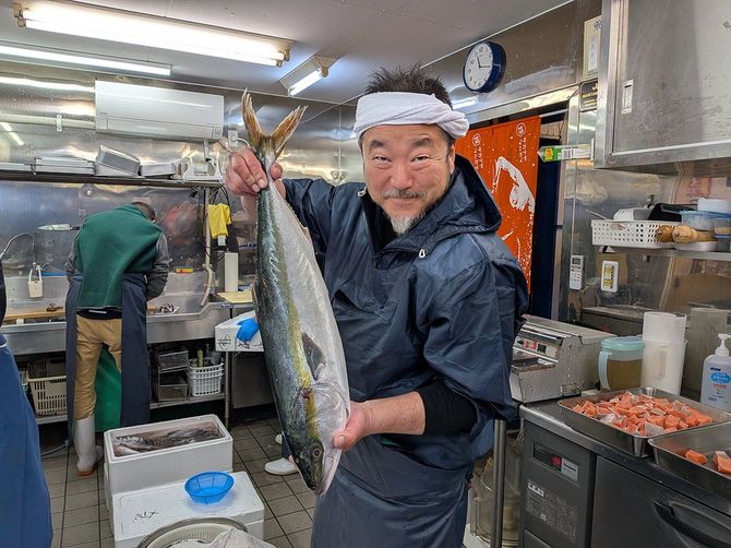 冬の味覚の一つ、ブリ。この大きさではワラサと呼ばれます