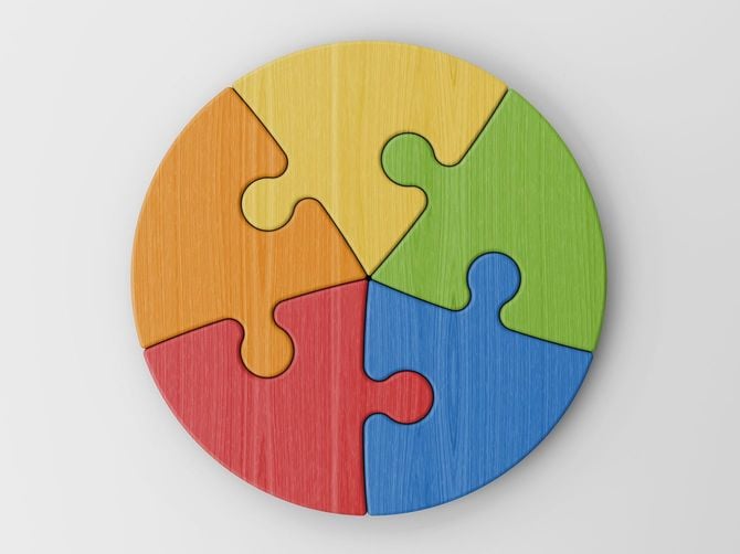 クリッピングパスであなたの概念を配置するパズルピース