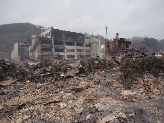 2011年3月14日の大槌町