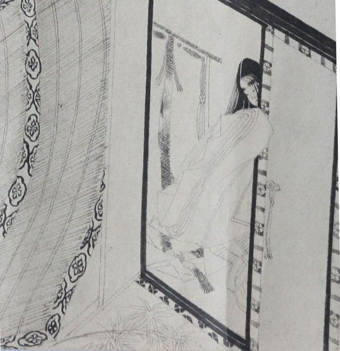 「枕草子絵巻」（部分）鎌倉時代