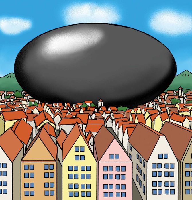 こんなものが転がってきたら、たまったもんじゃありません。