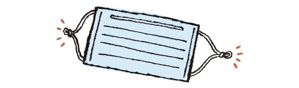 その2：マスクのひもをゆわえて調整する