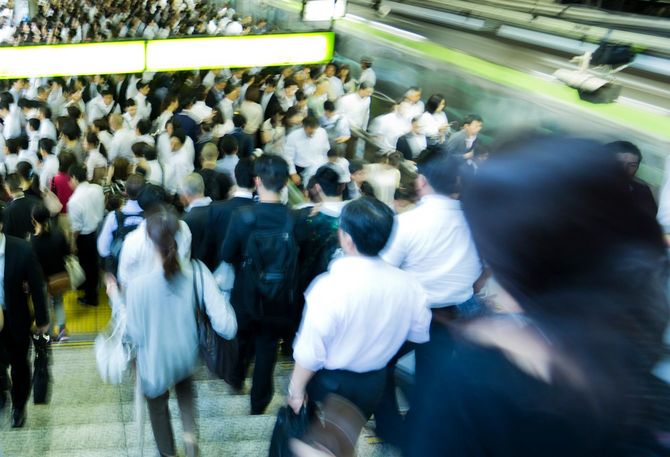 Tokyo Rush Hour at Shinagawa station, Yamanote line