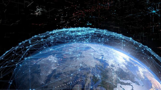 グローバル通信ネットワークのイメージ
