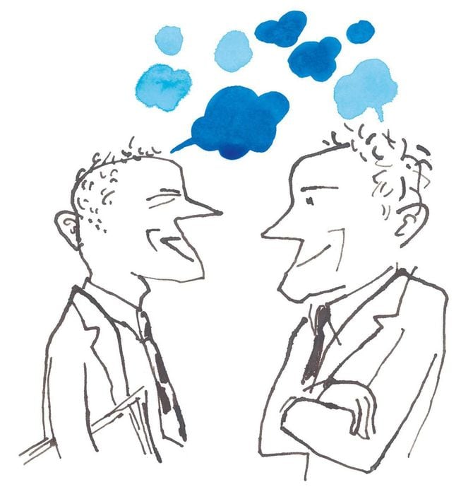 会話するビジネスマンのイラスト