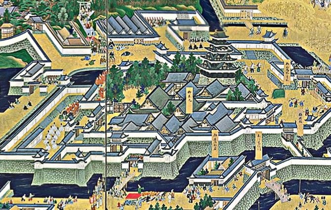 国立歴史民俗博物館所蔵「江戸図屏風」 部分