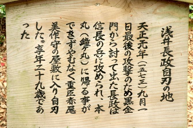 浅井長政は小谷城内の赤尾屋敷で自刃した