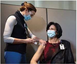 ウォレンスキー先生も自らの接種を院内メールで公開した。写真＝筆者提供