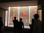 2007年3~6月に京都の相国寺承天閣美術館で開催された「若冲」展の展示風景。名作「釈迦三尊像」。