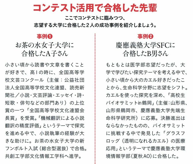 コンテスト活用で合格した先輩