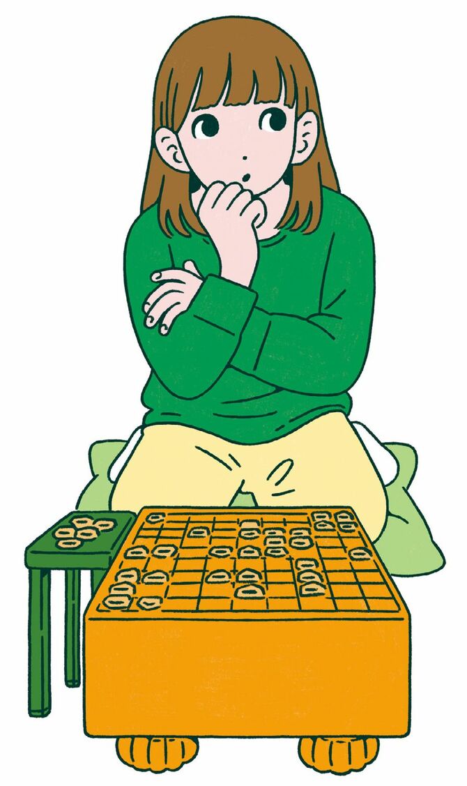将棋をする女の子
