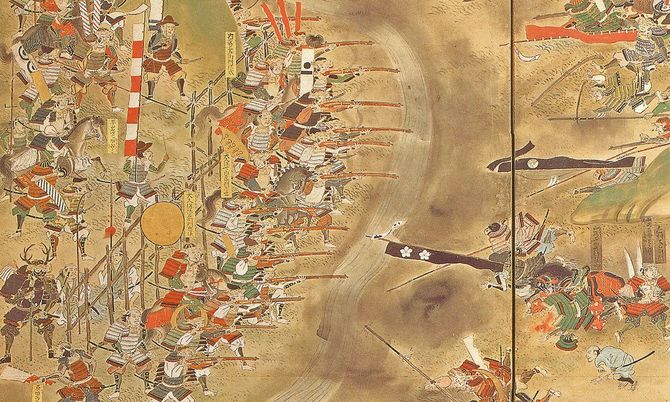 「長篠合戦図屏風」の一部