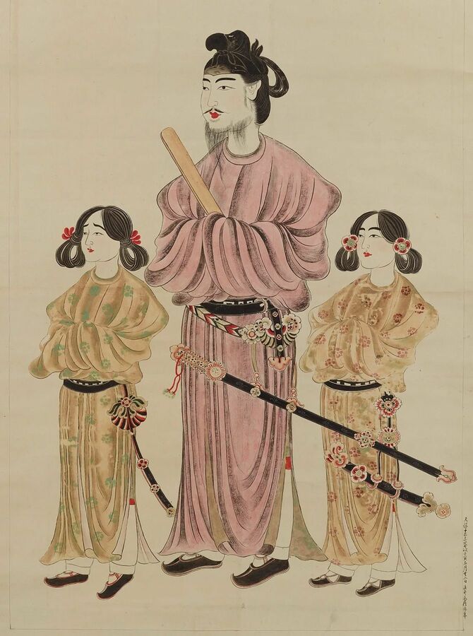 狩野（晴川院）養信筆「聖徳太子二王子像」（模本）東京国立博物館蔵
