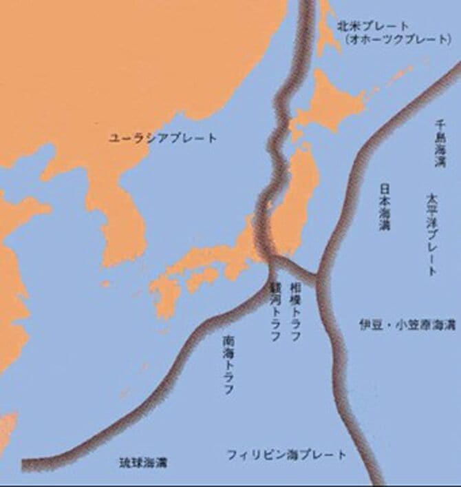 日本列島の下にある4つのプレート