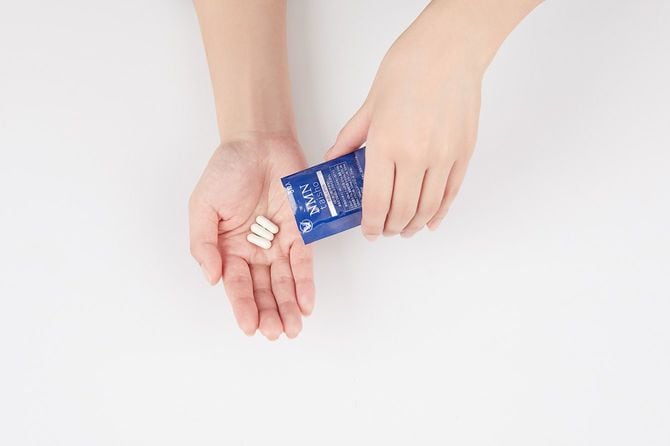 NMN taishoは、1箱／30日分目安（90粒入り）。衛生面に配慮し、3粒ずつ使い切りの個包装にされているため、携帯性にも富む