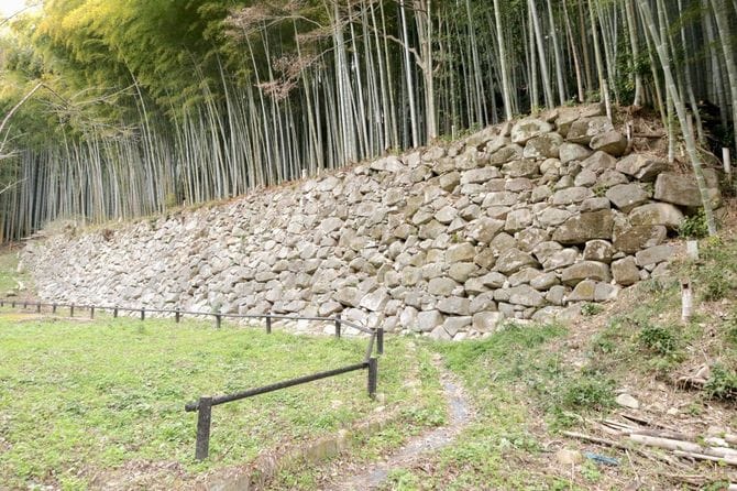 公園内で最長の十数mの石垣
