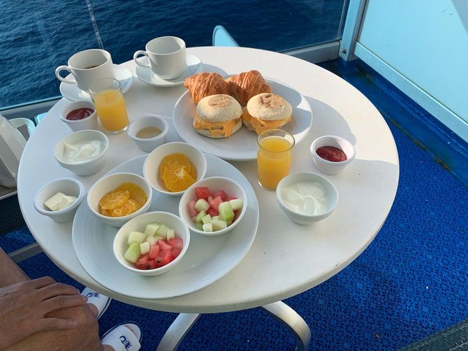 モーニングデッキにて