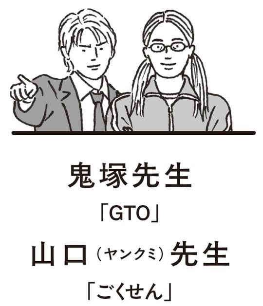 『GTO』の鬼塚先生と『ごくせん』の山口（ヤンクミ）先生