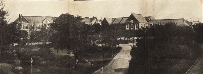 東京帝国大学（本郷）のキャンパスの写真、1912～13年（明治45～大正元年）ごろ