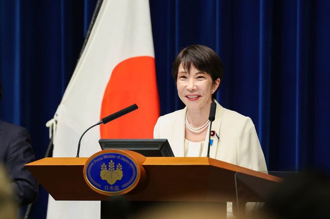 2026年7月27日、総理大臣官邸で記者会見を行う高市総理