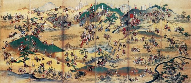 『小牧長久手合戦図屏風』　（写真＝『新修豊田市史　別編　美術・工芸』／ CC-PD-Mark／Wikimedia Commons）