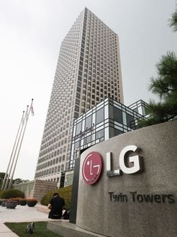 韓国・ソウルにあるLG電子の本社＝2021年7月29日
