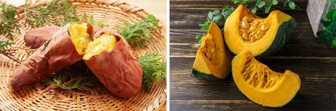 サツマイモ、カボチャ