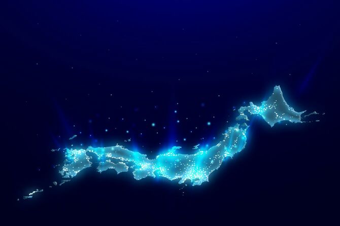 電力使用量が可視化された日本列島のイメージ