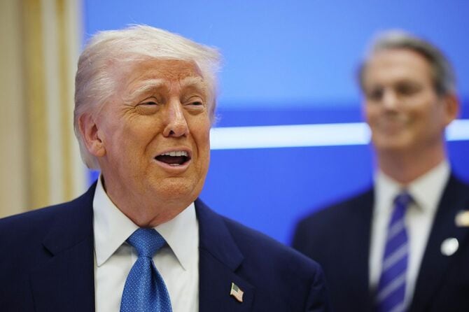 ドナルド・トランプ米大統領、2025年5月16日、アラブ首長国連邦