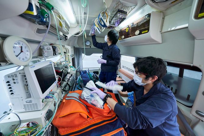 ドクターカーの中で