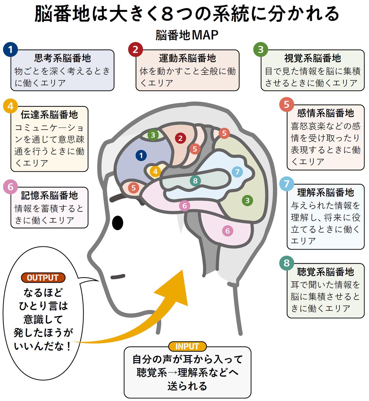 【図表】脳番地は大きく8つの系統に分かれる