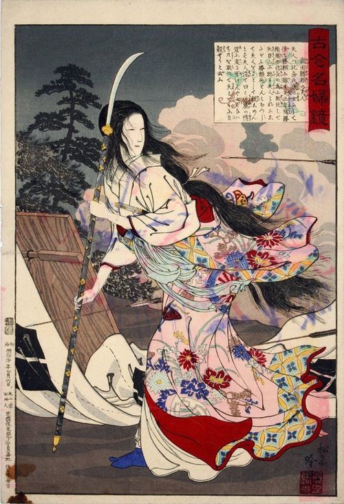 『古今名婦鏡』の武田勝頼の夫人（北条夫人）