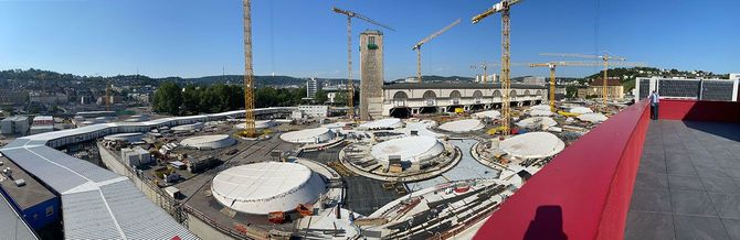 新駅舎の建設現場（2023年6月15日）