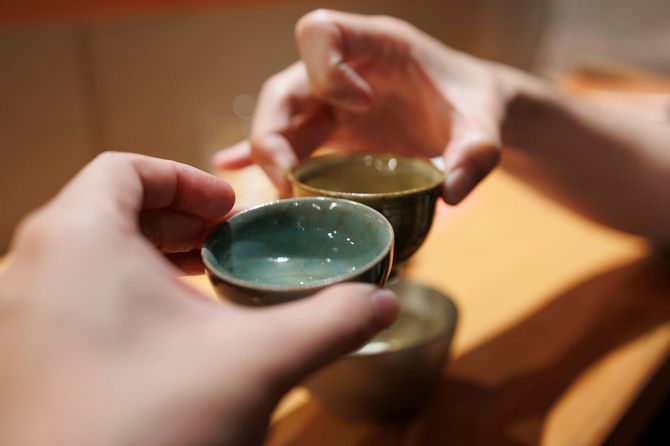 日本酒で乾杯