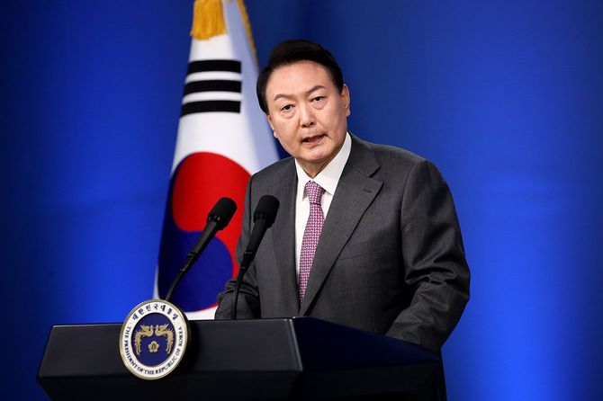 韓国の尹錫悦大統領=2022年8月17日、韓国・ソウル