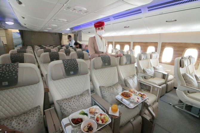 エミレーツ航空A380のプレミアムエコノミークラス