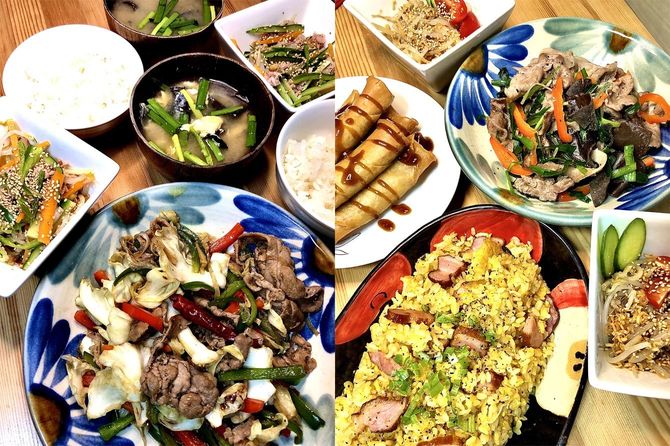 ふみくんの作った回鍋肉とチャーハン