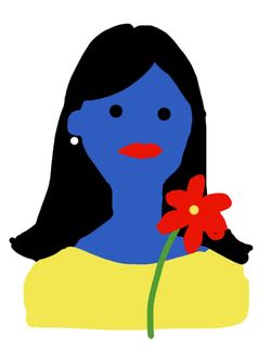 笛美さんの自画像=笛美さん提供