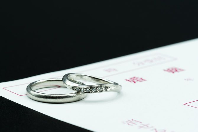 指輪と婚姻届
