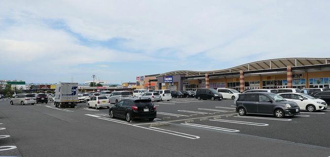 ディスカウントストアや食品スーパーなどを核店舗とするオープンエア型のショッピングセンター