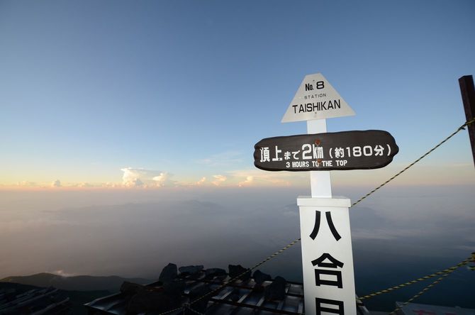 吉田登山道八合目の標識