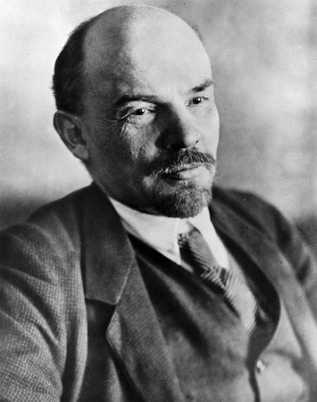 ロシアの革命家、政治家、ウラジーミル・レーニン=1918年1月1日
