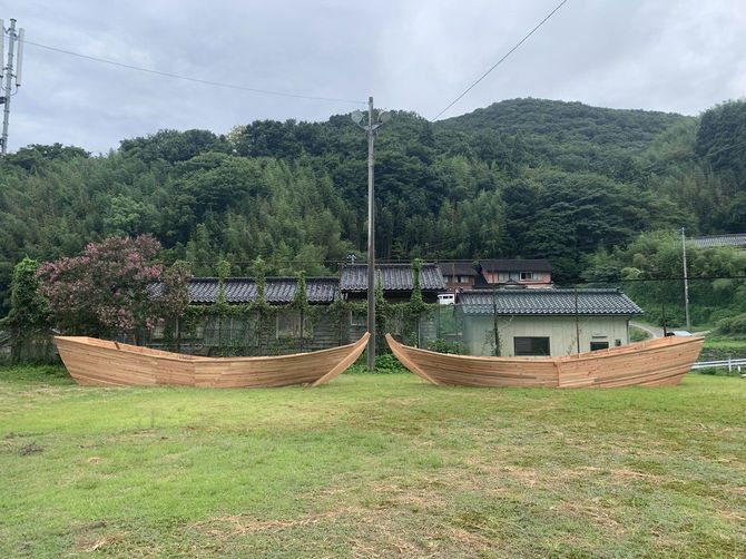 北前船に見立てた船のセット