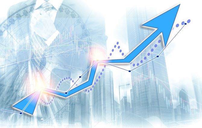 右肩上がりの矢印