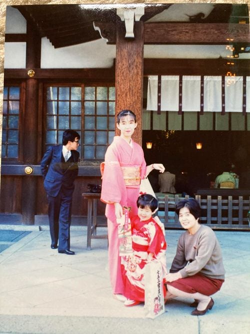 七五三のお参り。（本人提供）