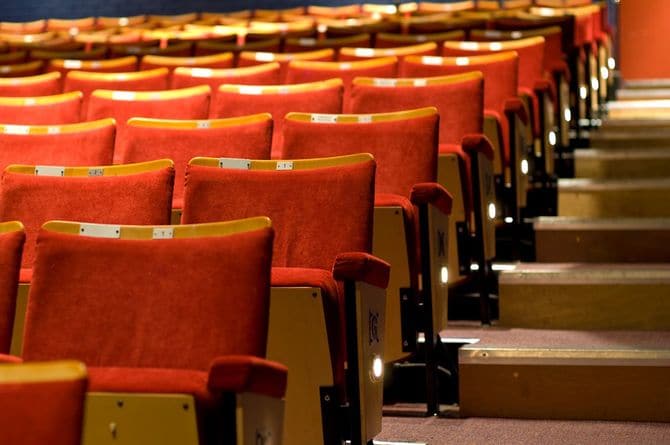 劇場の通路階段と椅子