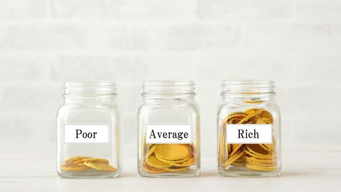 ボトルにラベル、金融資産ギャップのイメージ