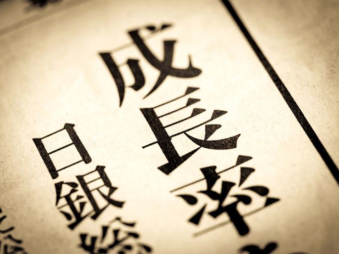 見出しには「成長率」と「日銀総裁」の文字